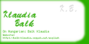 klaudia balk business card